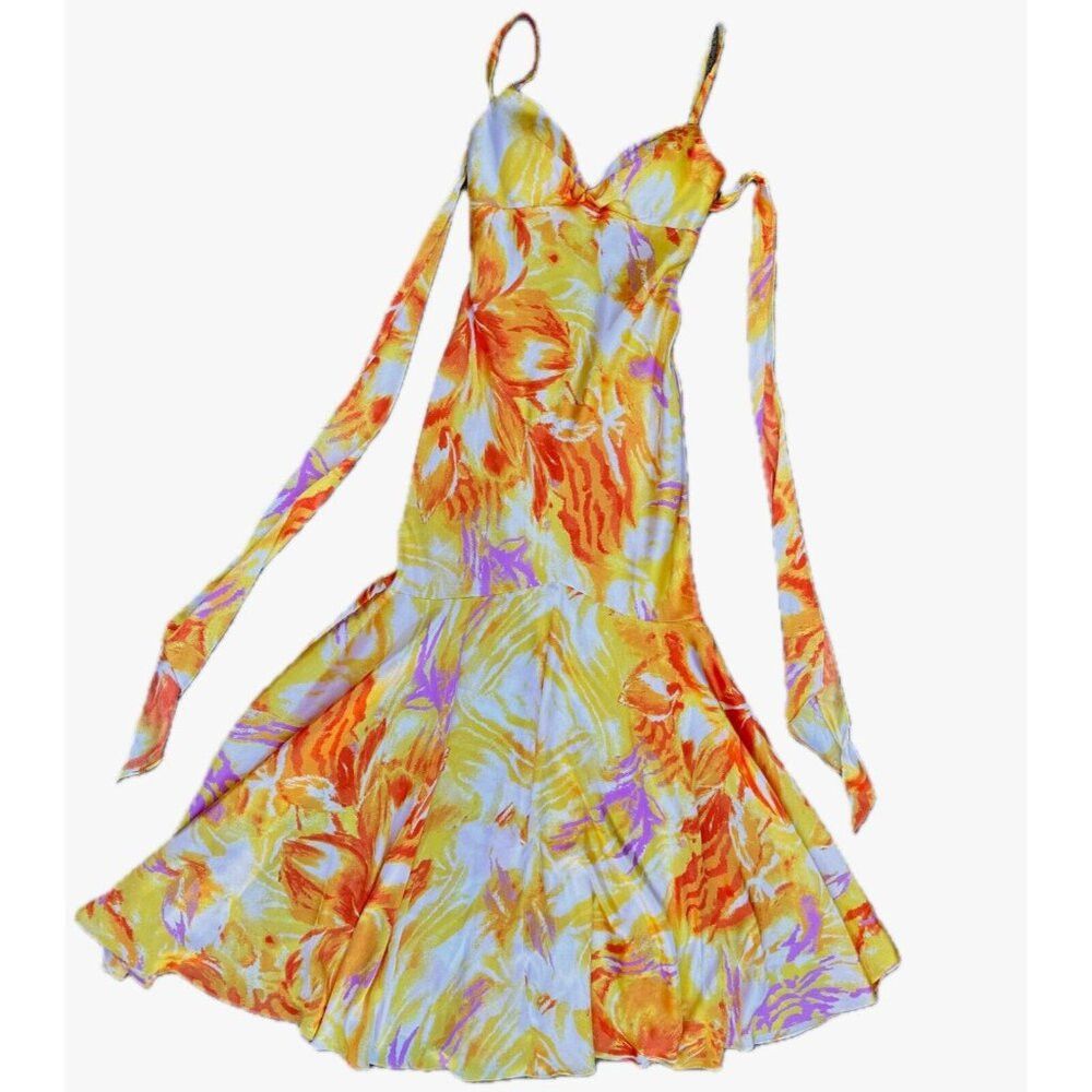 Other Camille La Vie Satin Strappy Padded Bust Maxi Cocktail Dres Size M / US 6-8 / IT 42-44 - 3 Thumbnail