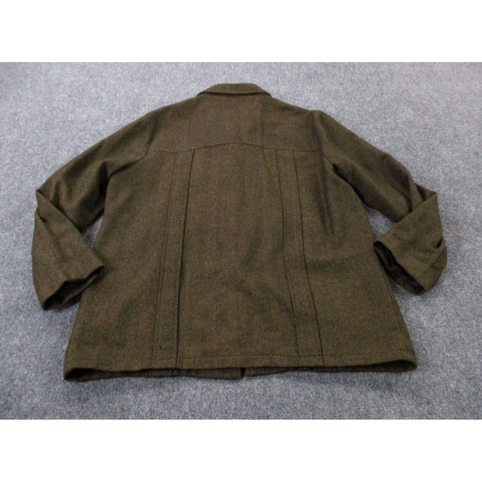 Vintage VINTAGE Field & Stream Jacket Mens 42 Wool Herringbone Overcoat Brown 40s 50s Sports Pockets Size US XS / EU 42 / 0 - 7 Thumbnail