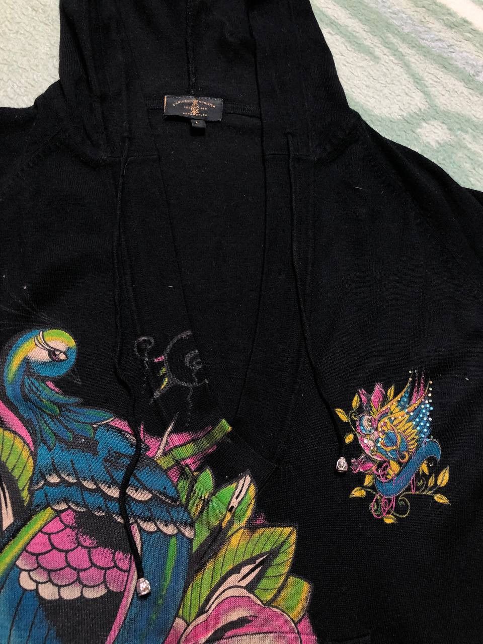 Christian Audigier Vintage Christian Audigier Animal Print Hoodie Size L Size L / US 10 / IT 46 - 18 Thumbnail