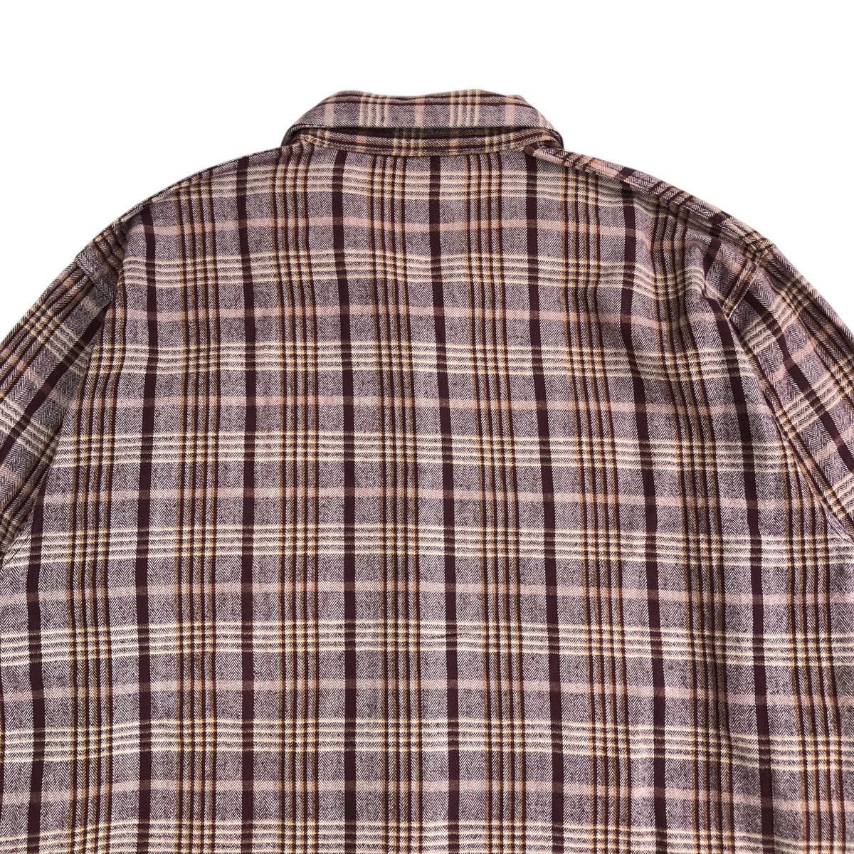 Celine × Japanese Brand × Vintage 🇯🇵 1990s Celine Oversized Brown Plaid Flannel Shirt Size US L / EU 52-54 / 3 - 11 Thumbnail