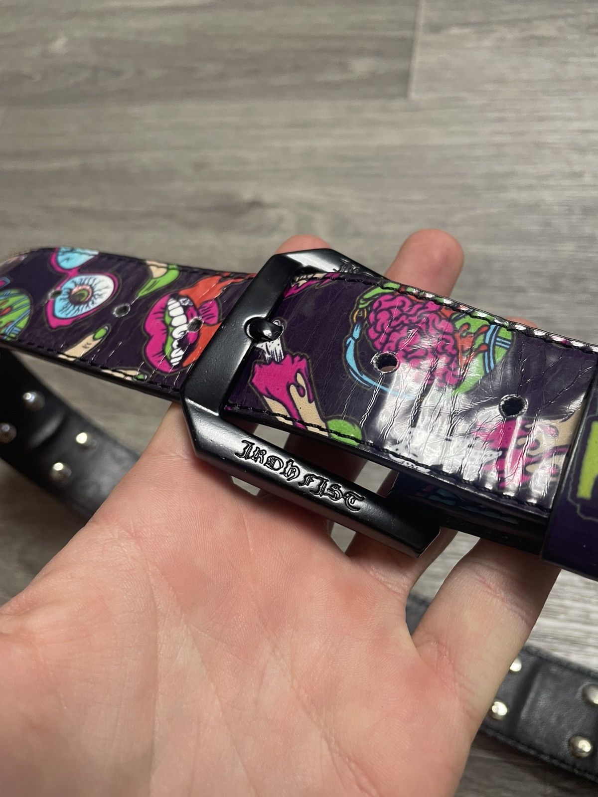 Iron Fist Iron Fist Colorful Horror Print Rhinestones Belt Punk Y2K Size ONE SIZE - 4 Thumbnail