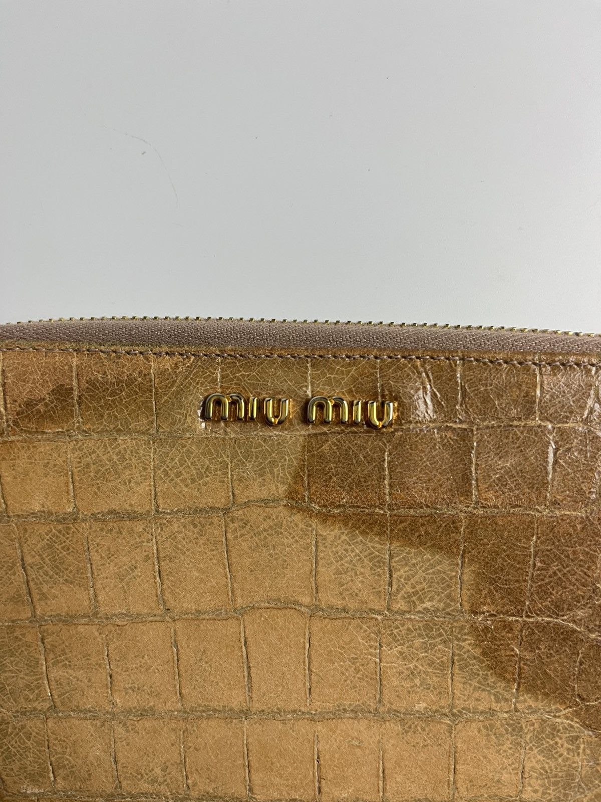 Miu Miu Miu Miu Croc Embossed Long Zipper Wallet Size ONE SIZE - 4 Thumbnail