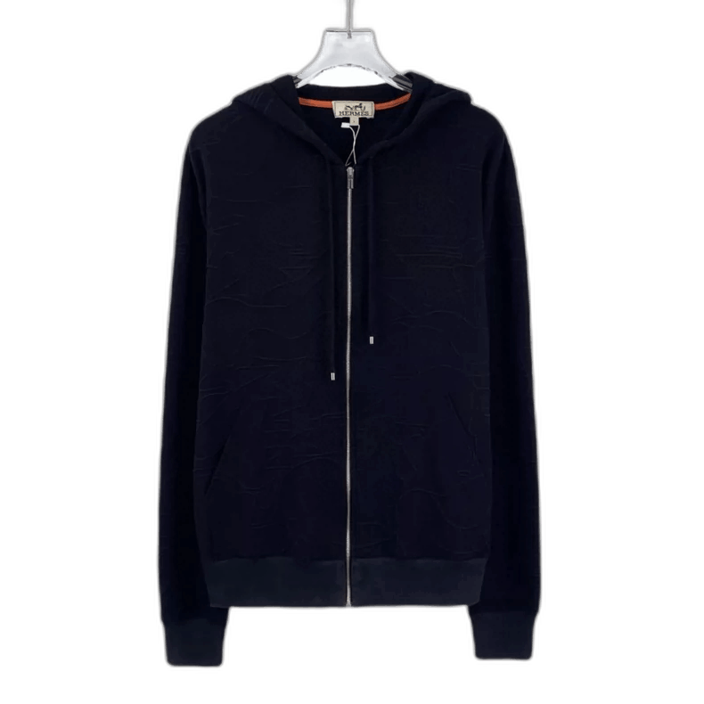 Hermes Hermes Black Embossed ZipUp Hoodie L Size-2506 Size US L / EU 52-54 / 3 - 1 Thumbnail