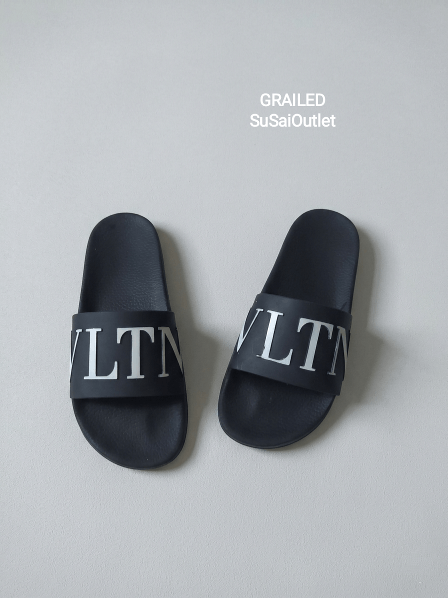Valentino Valentino Garavani Men's Black White VLTN Logo Sandals Size US 8 / EU 41 - 1 Thumbnail