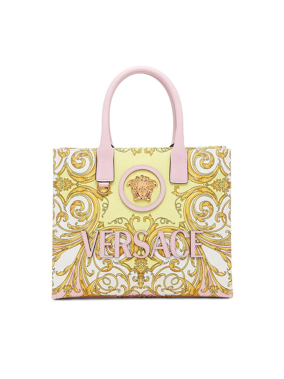 Versace os11x0326 Size: OS / Small Barocco-Print Cotton Tote Bag Size ONE SIZE - 1 Thumbnail