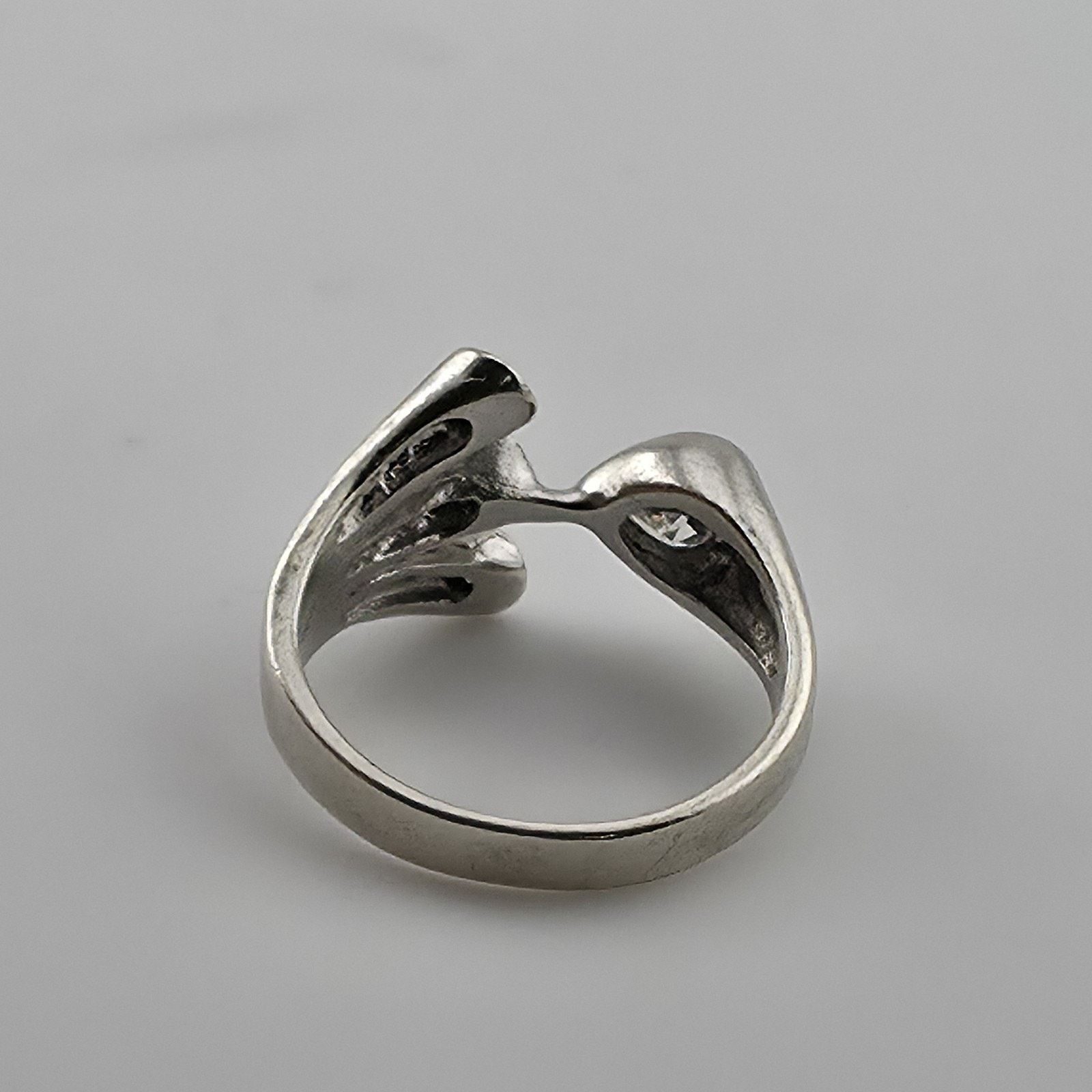Other Sterling Silver Heart CZ Wrap Ring Size 7 Romantic 925 Size ONE SIZE - 5 Thumbnail