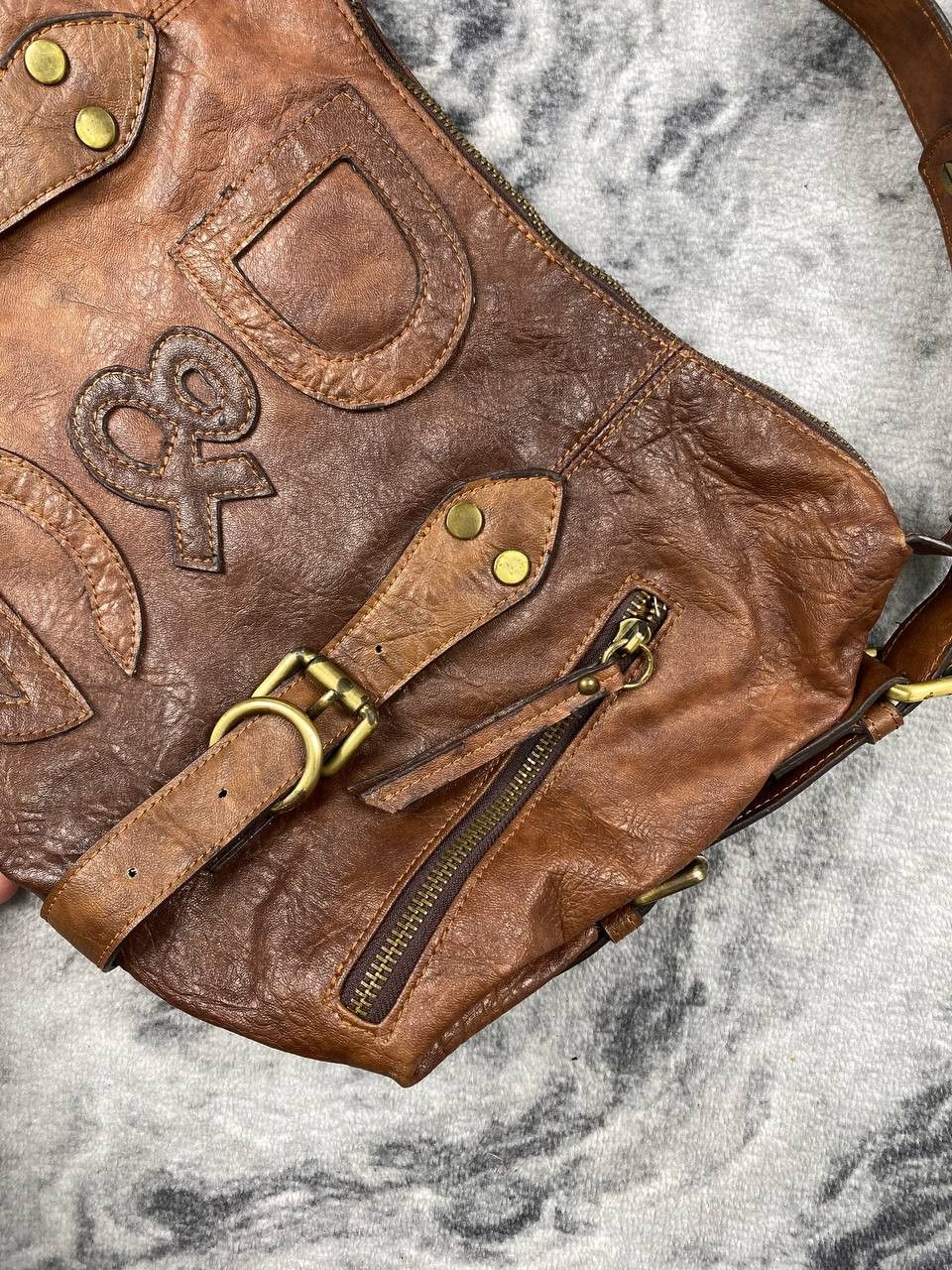 Dolce & Gabbana Vintage Dolce Gabbana Leather Shoulder Bag 90s Big Logo DG Size ONE SIZE - 7 Thumbnail