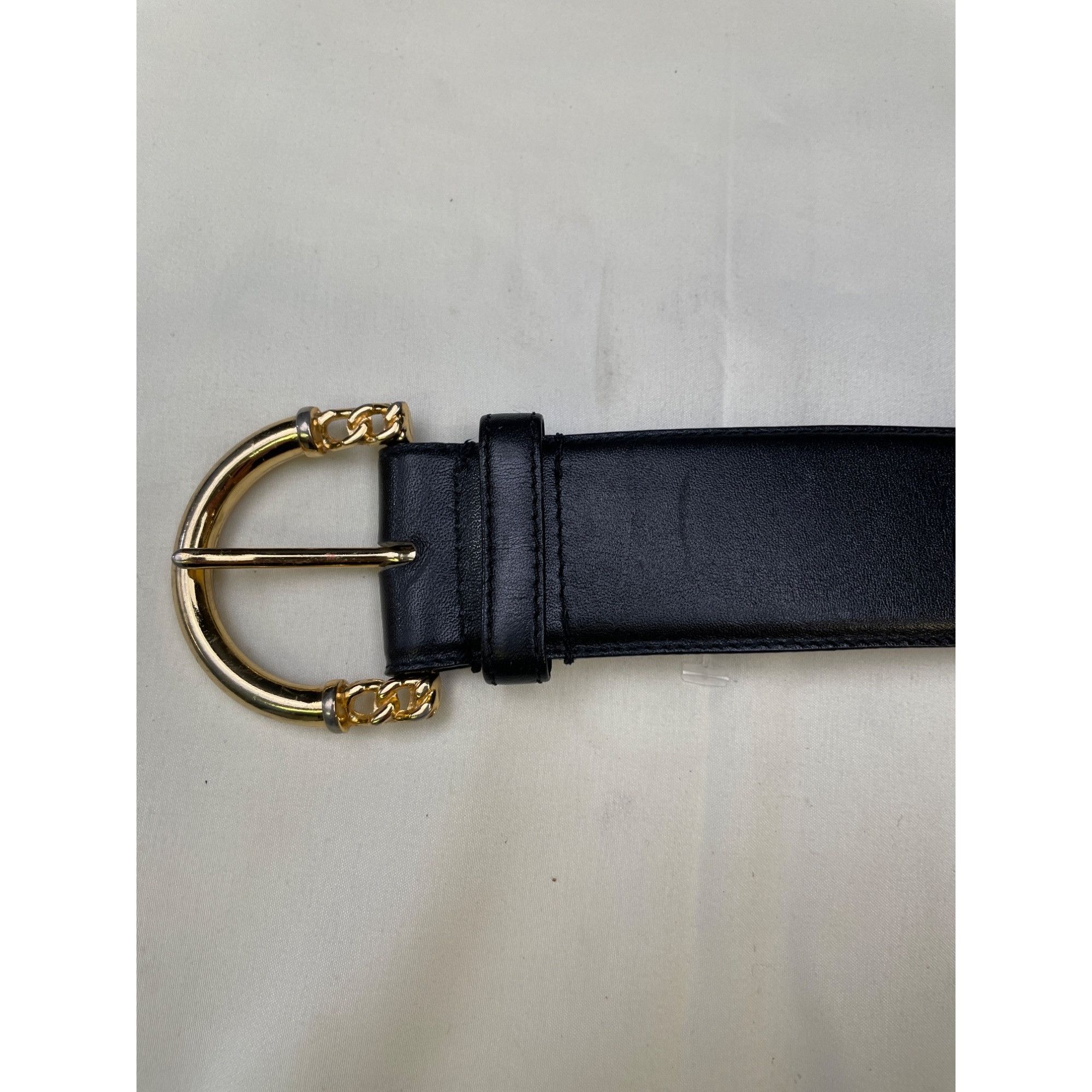 Charter Club Charter Club Women's Black Leather Belt with Gold Buckle Siz Size ONE SIZE - 5 Thumbnail
