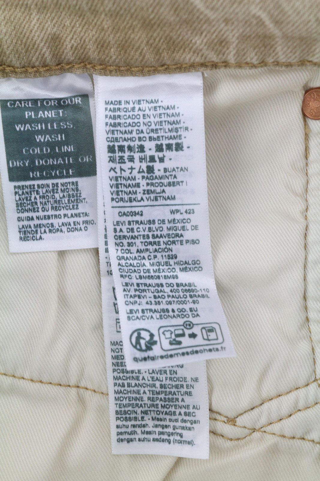 Levi's 502 W28/L32 Beige Big E Taper Zip Jeans 87078 Size US 28 / EU 44 - 8 Thumbnail