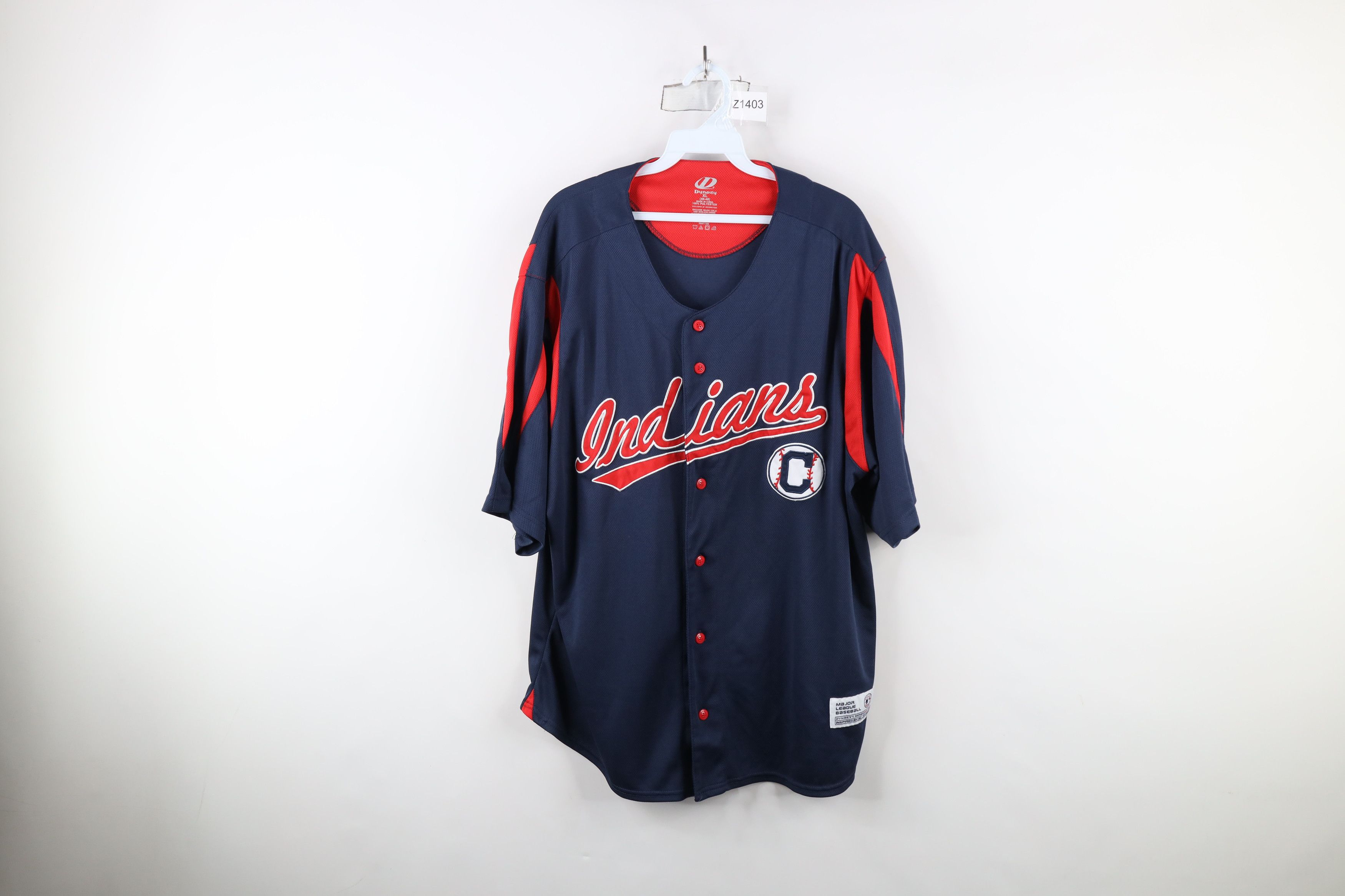 Vintage Vintage Spell Script Cleveland Indians Baseball Jersey Blue Size XL / US 12-14 / IT 48-50 - 1 Thumbnail