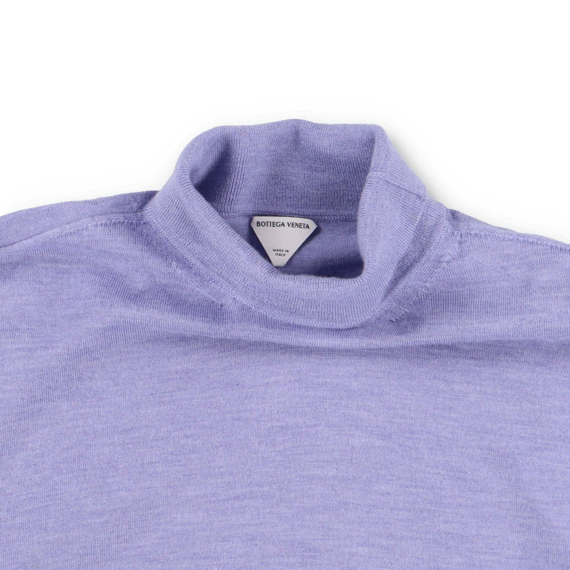 Bottega Veneta Lilac Light Wool Embroidered Logo High Neck Sweater Size US M / EU 48-50 / 2 - 6 Thumbnail