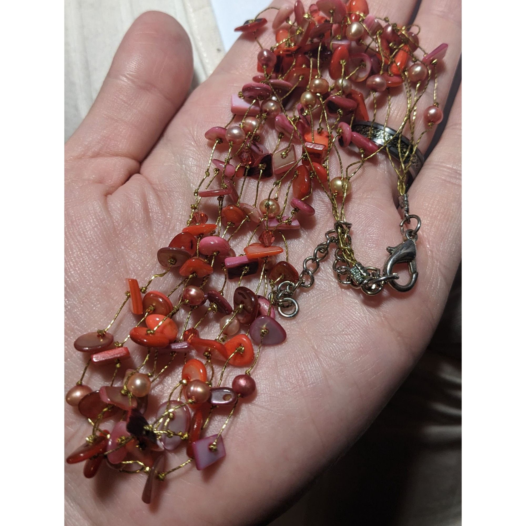 Other Multi-Strand Pink Shell Chip And Pearl Necklace Size ONE SIZE - 4 Thumbnail