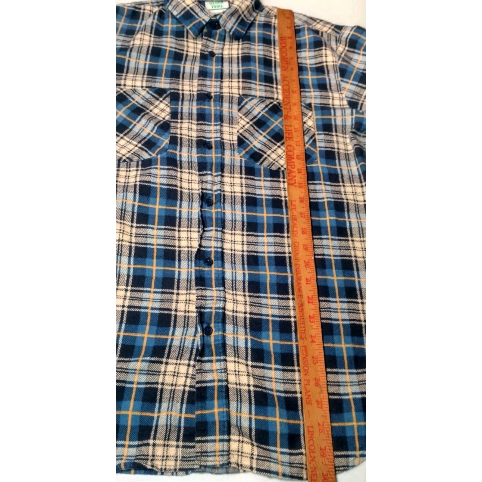 Vintage VINTAGE Ozark Trail Shirt Men M Blue Yellow Plaid Flannel Button-Up Long Sleeve Workwear Grunge 90s style Mens Size US M / EU 48-50 / 2 - 6 Thumbnail