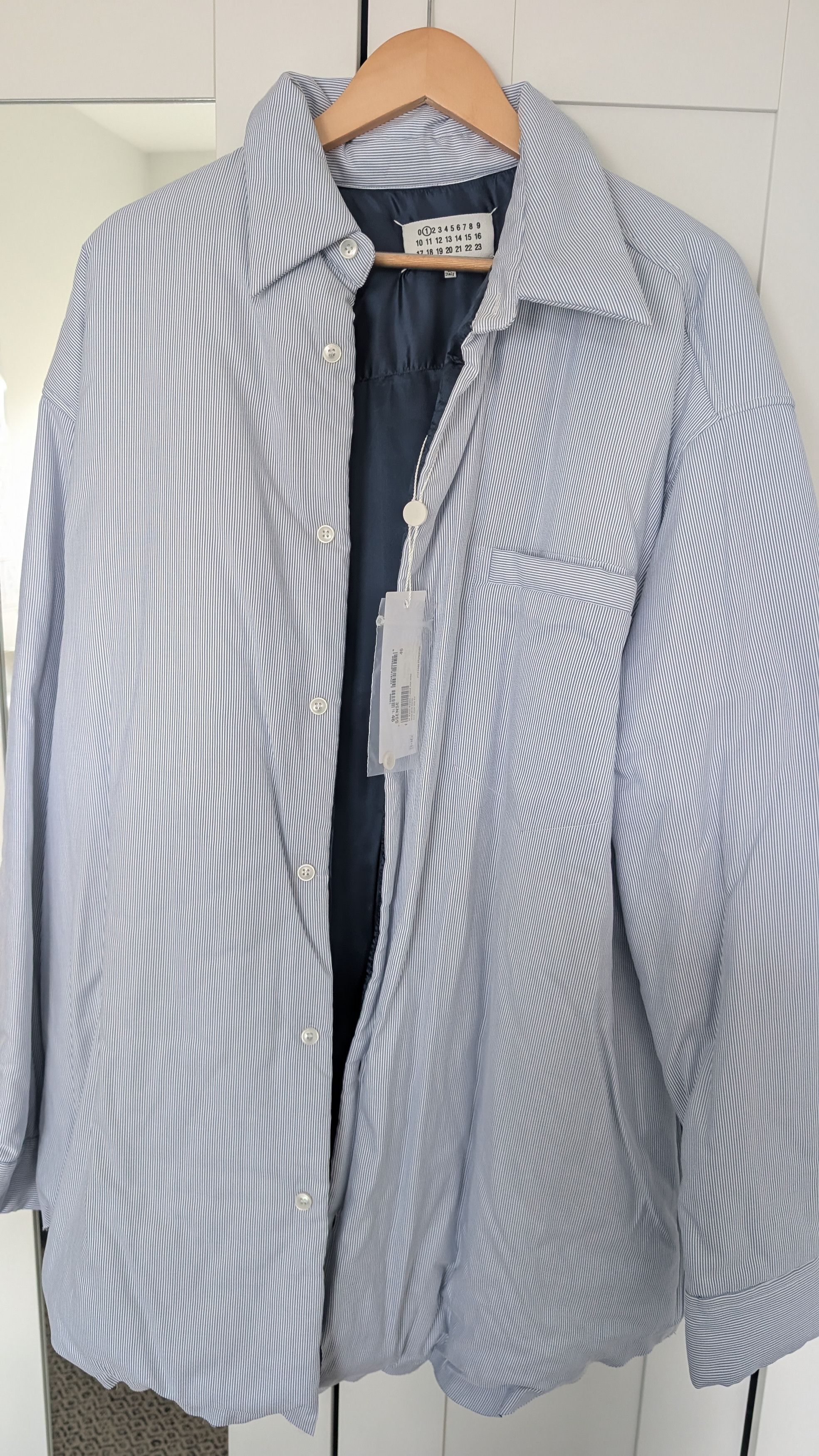 Maison Margiela Maison Margiela Pin Stripped padded shirt jacket Size US XL / EU 56 / 4 - 2 Thumbnail