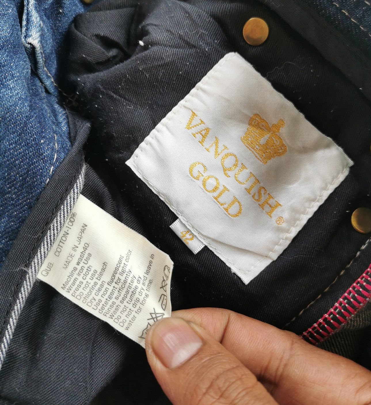 Fragment Design × Vanquish Bootcut Thrashed Vanquish Gold Denim Jeans Size US 29 - 11 Thumbnail