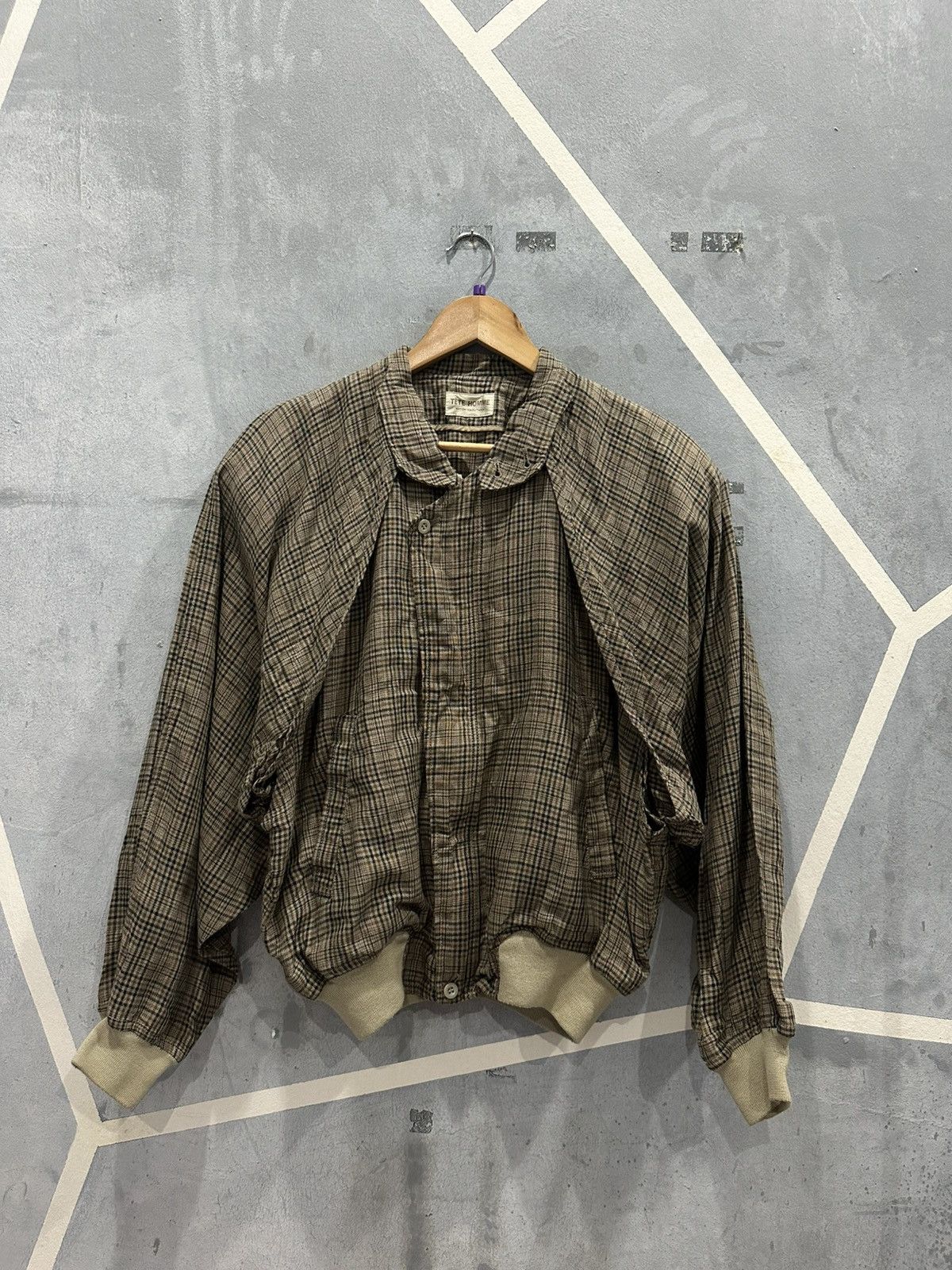 Tete Homme Tete Homme Katoh Kazutaka Plaid Bomber Zipper Jacket Size US L / EU 52-54 / 3 - 1 Thumbnail
