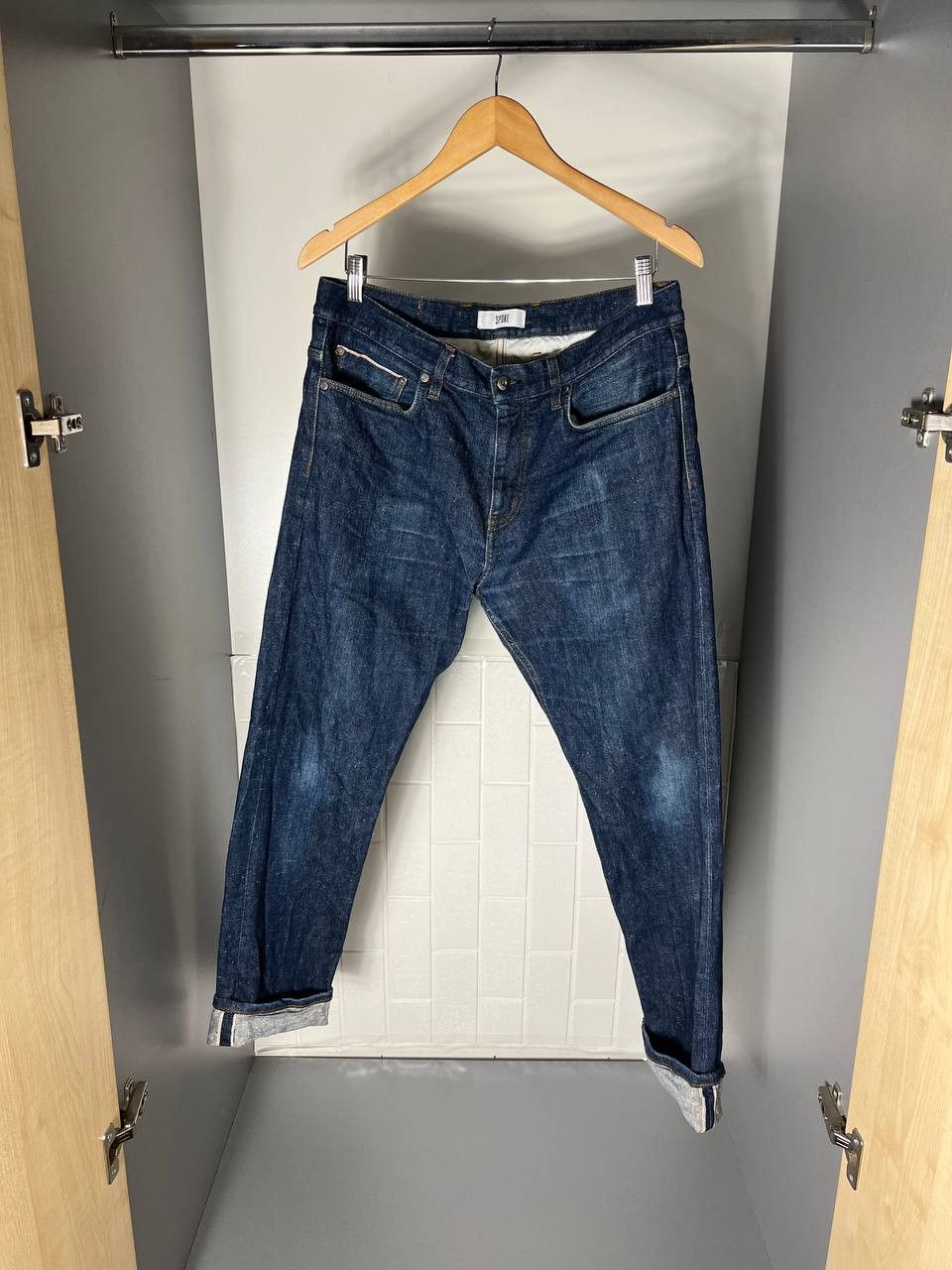 Japanese Brand VINTAGE SPOKE DENIM SELVEDGE JEANS DESIGNER CASUAL Y2K JAPAN Size US 35 - 3 Thumbnail