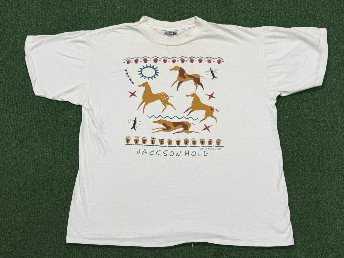 Vintage Vintage Jackson Hole Wyoming Sioux Teepee Art Tee Size US XL / EU 56 / 4 - 1 Thumbnail