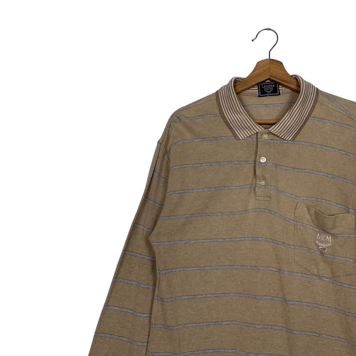 MCM Vintage 90’s MCM LEGERE Striped Long Sleeve Polos #2605-C117 Size US L / EU 52-54 / 3 - 6 Thumbnail