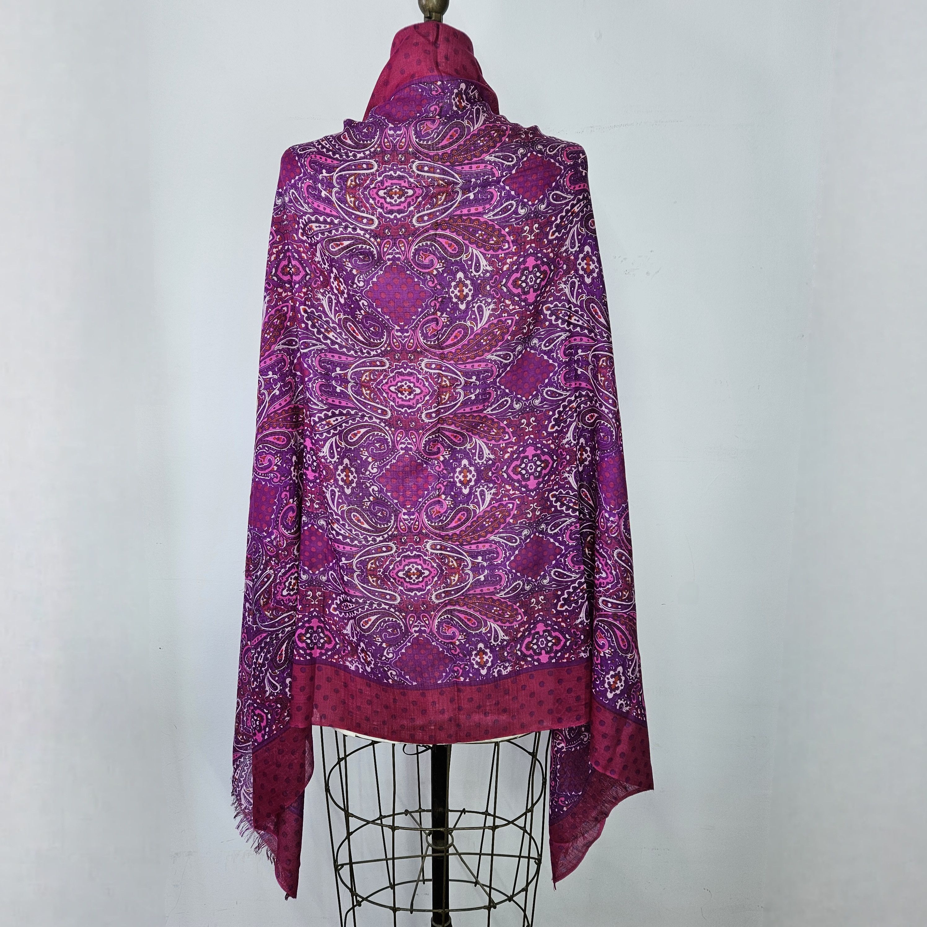 Banana Republic Banana Republic 60x37" Sarong Scarf Silk Wool Floral Paisley Size ONE SIZE - 6 Thumbnail