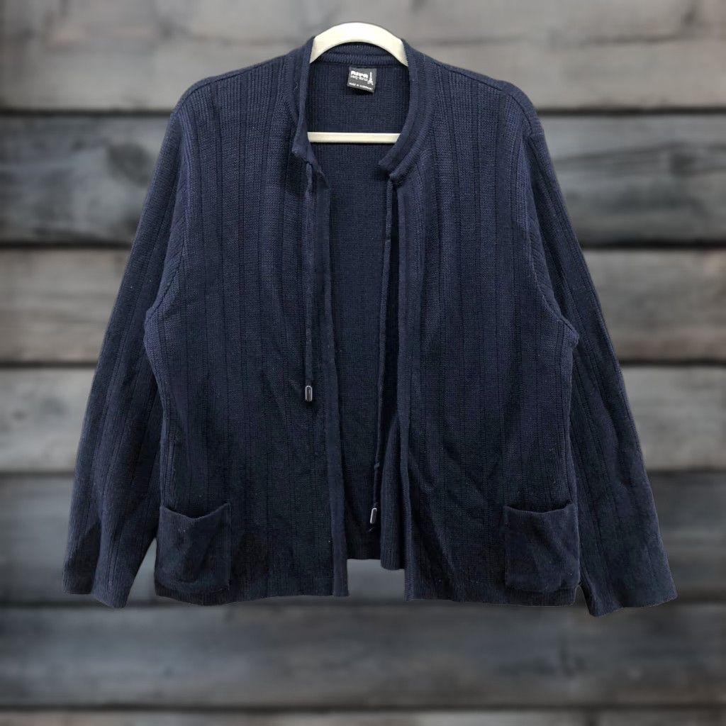 Vintage VINTAGE Wool Cardigan Sweater Navy Blue Womens M Sz 48 Germany Open Size M / US 6-8 / IT 42-44 - 1 Thumbnail