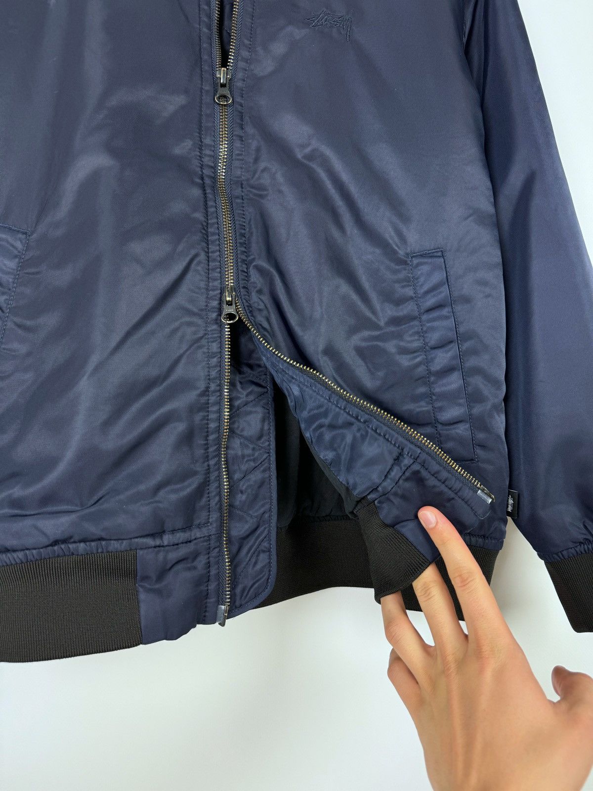 Stussy Stussy Embroidery Logo Basic Navy Bomber Jacket Size US S / EU 44-46 / 1 - 10 Thumbnail