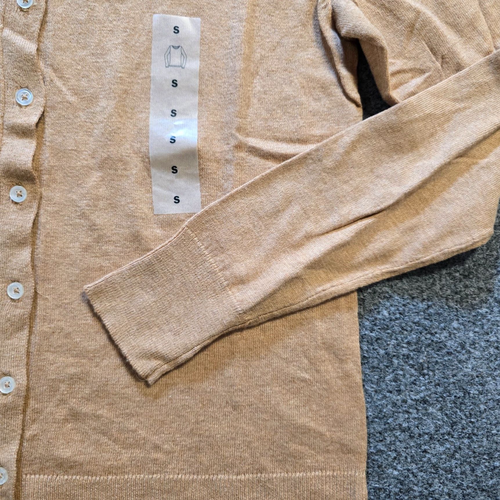 Old Navy Old Navy Sweater Cardigan Women Size S Brown Beige Long Sleeve Round Neck Casual Knit Cotton Viscose Regular Fall Spring Winter Capsule Basic Size S / US 4 / IT 40 - 4 Thumbnail