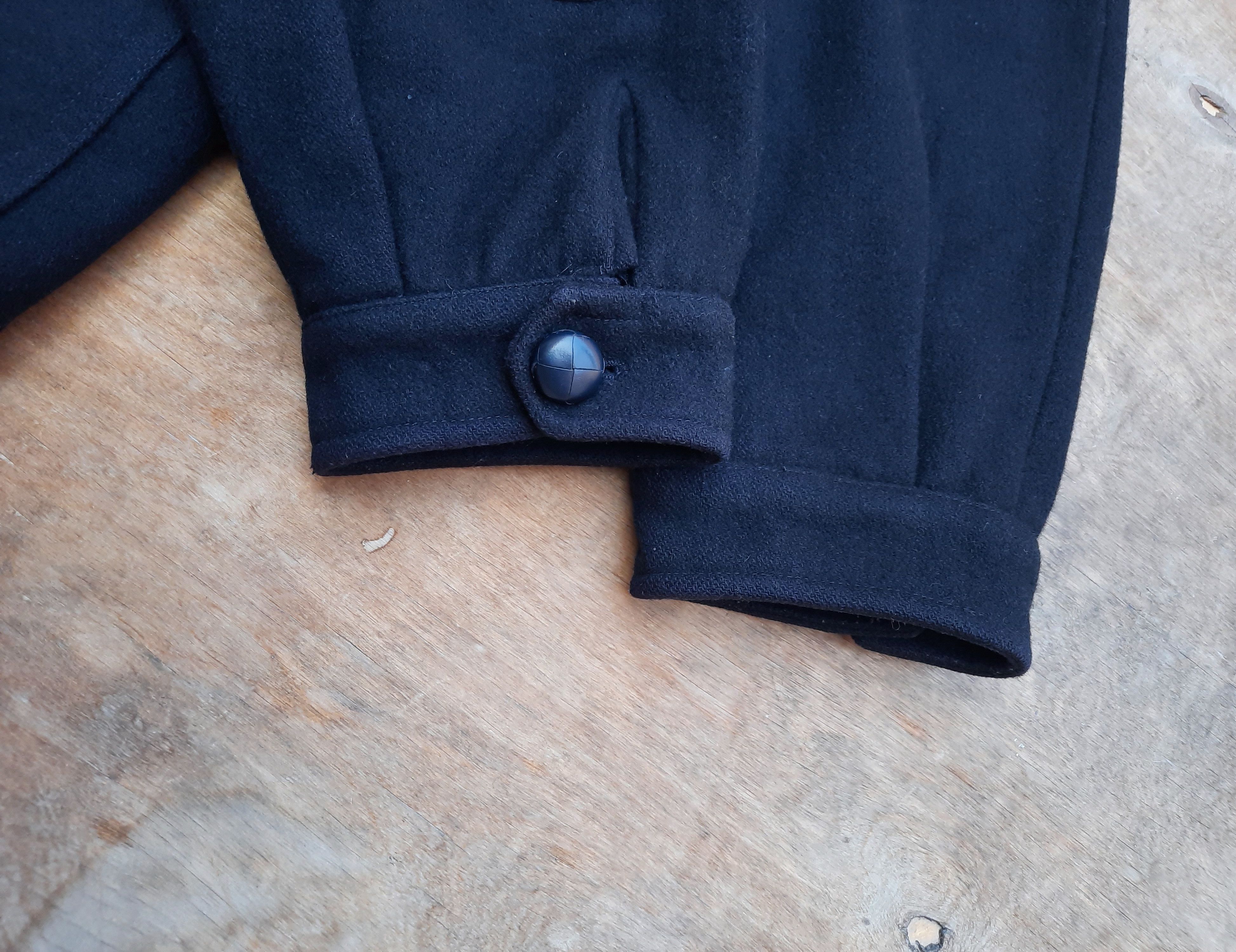 Burberry Burberrys 90s 80s Wool Coat Embroidered Logo Leather collar Size US L / EU 52-54 / 3 - 6 Thumbnail