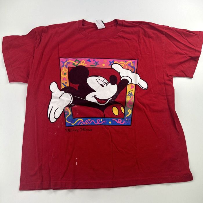 Disney Vintage 90s Mickey Mouse Shirt Size 2xl Disney Big Print Grailed