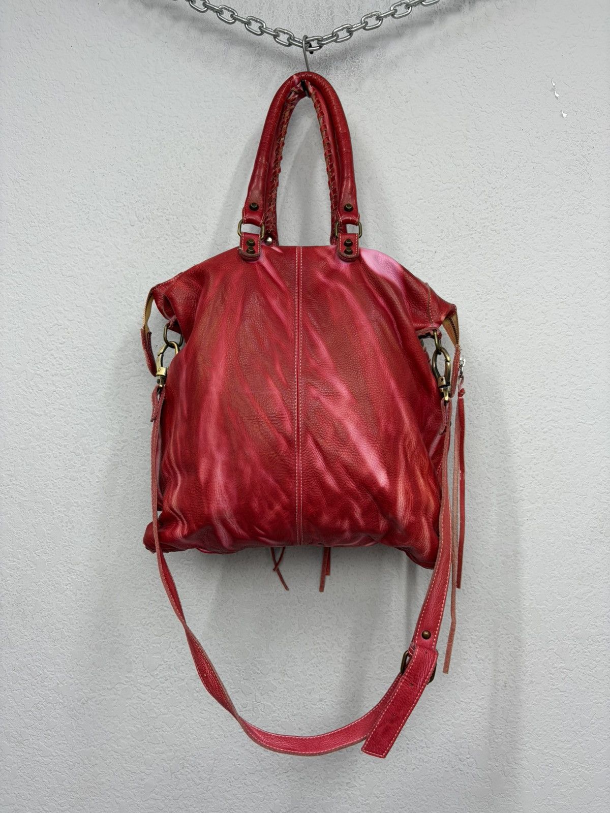 KMRii Balenciaga City Style Red Distressed Leather Bag Y2K Archive Size ONE SIZE - 10 Thumbnail