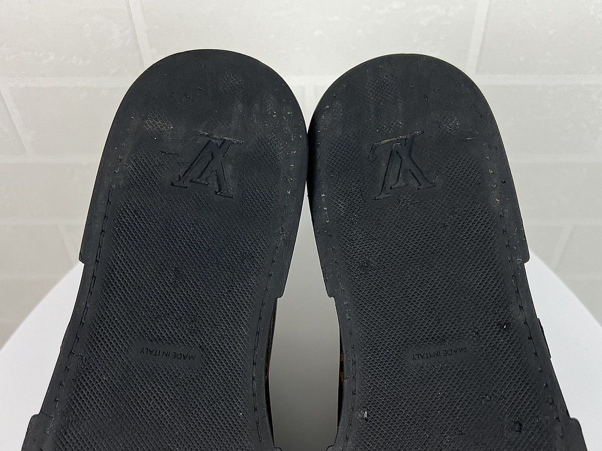 Louis Vuitton LOUIS VUITTON Sneakers Leather LV Monogram Canvas Logo Men’s Size US 11 / EU 44 - 18 Thumbnail