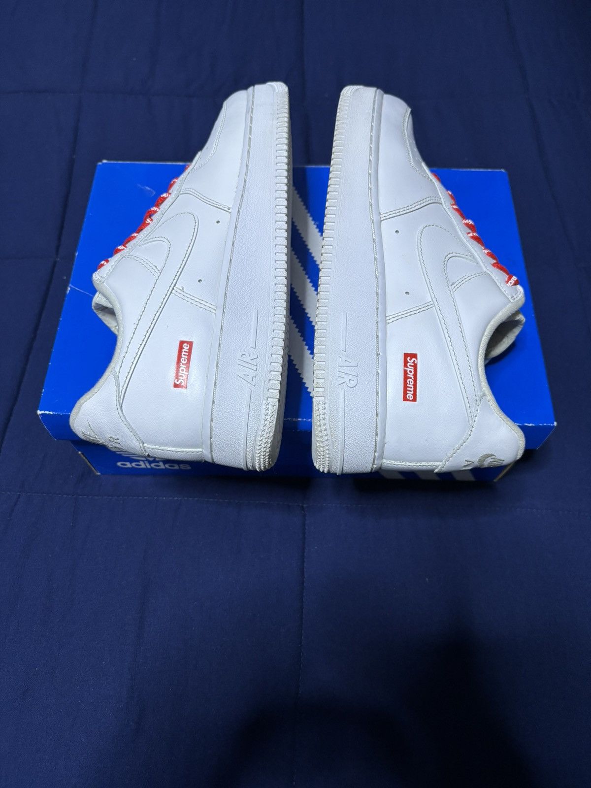 Nike Supreme x Air Force 1 Low Box Logo White 2020 Size 8 Size US 8 / EU 41 - 2 Thumbnail