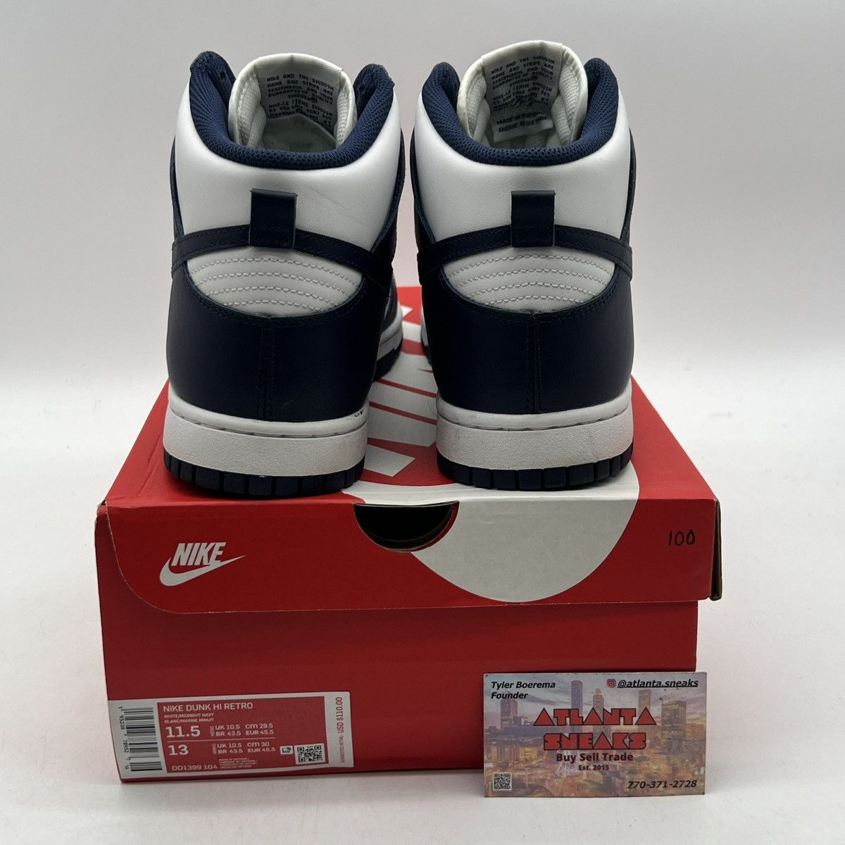 Nike Nike dunk high midnight navy Size US 11.5 / EU 44-45 - 3 Thumbnail
