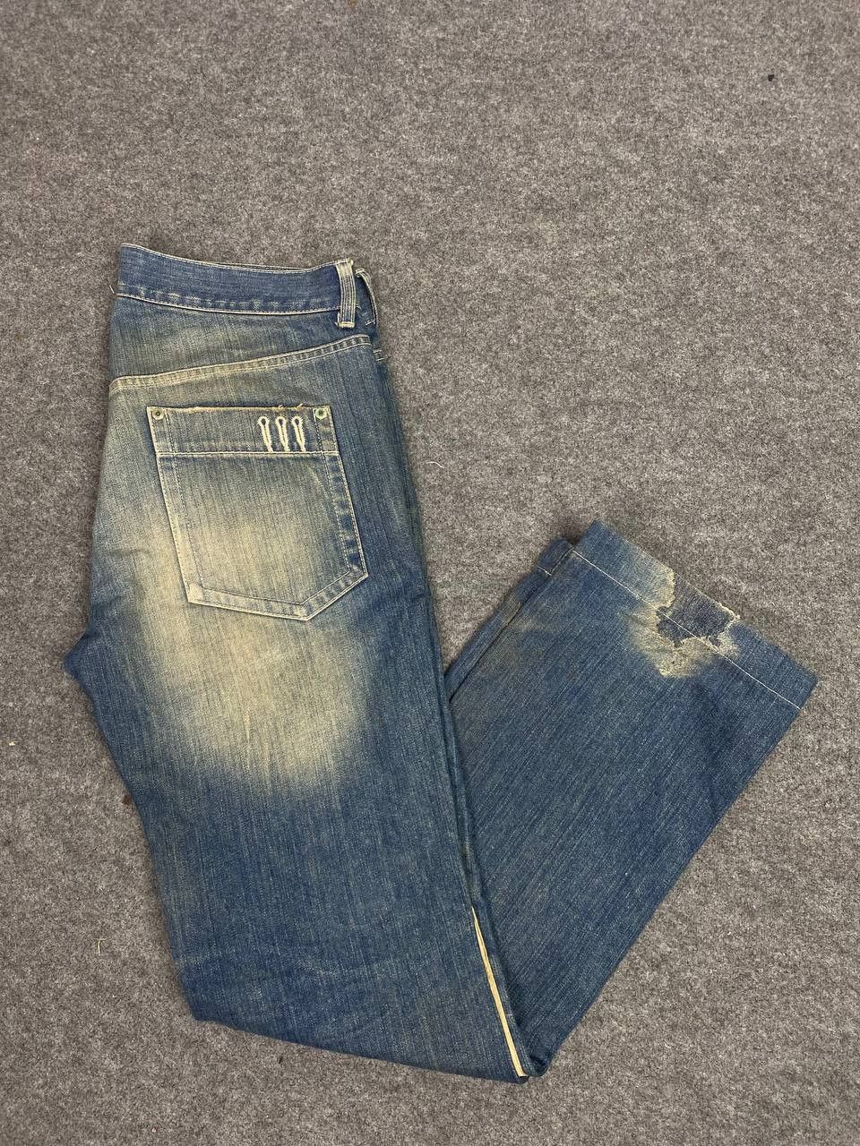 image of Distressed Denim Vintage s Bootcut Distressed Reworked Denim, Men's (Size 34)