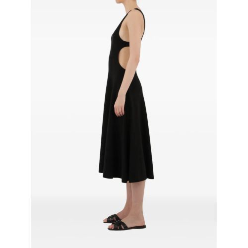 Saint Laurent Paris o1y0126 Midi Dress in Black Size S / US 4 / IT 40 - 3 Thumbnail