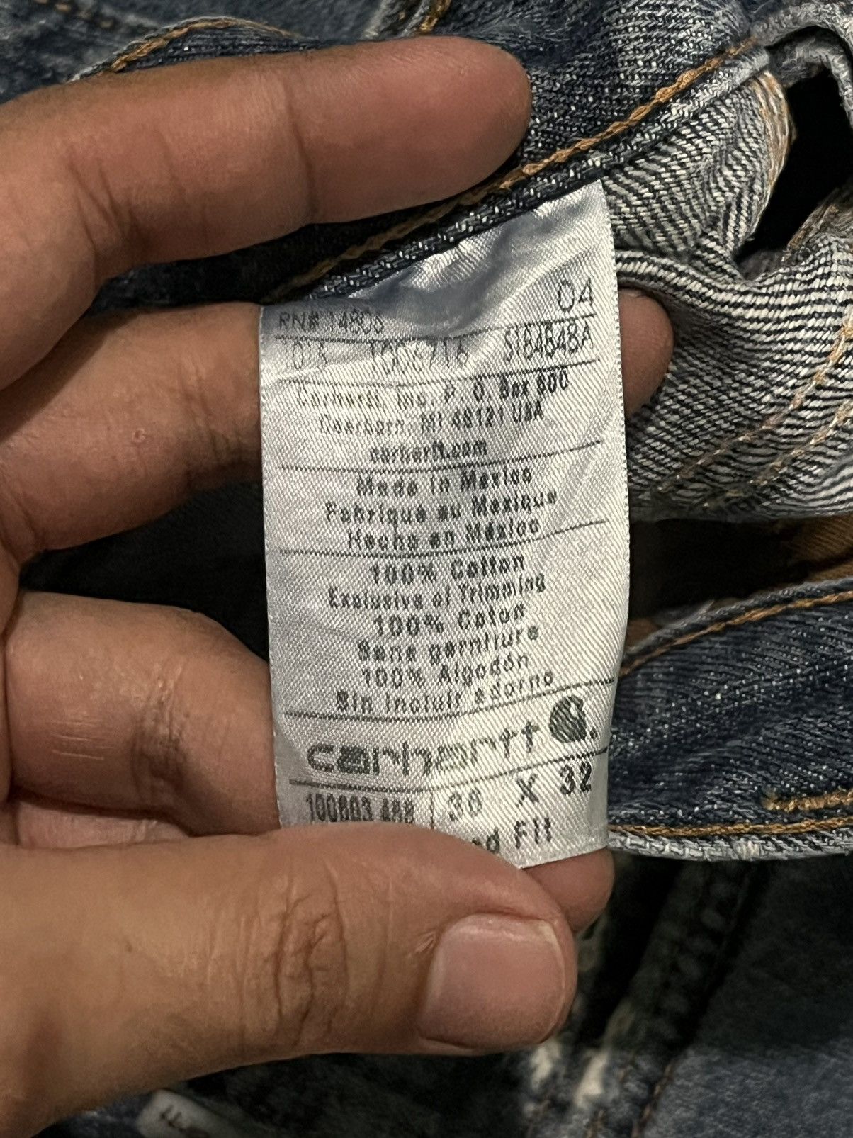 Carhartt Vintage Carhartt Blue Washed Distressed Classic Fit Jeans Size US 36 / EU 52 - 12 Thumbnail