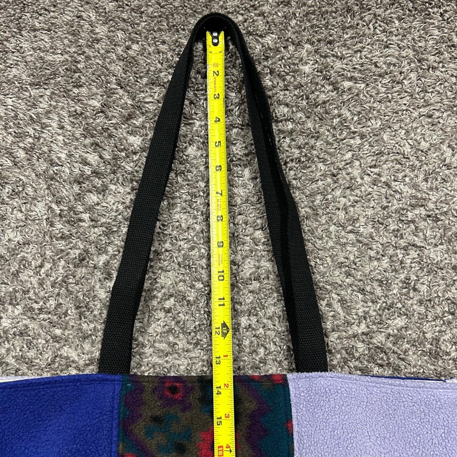 Handmade × Vintage Handmade Bag Patchwork Fleece Shoulder Bag Double Handle Size ONE SIZE - 7 Thumbnail