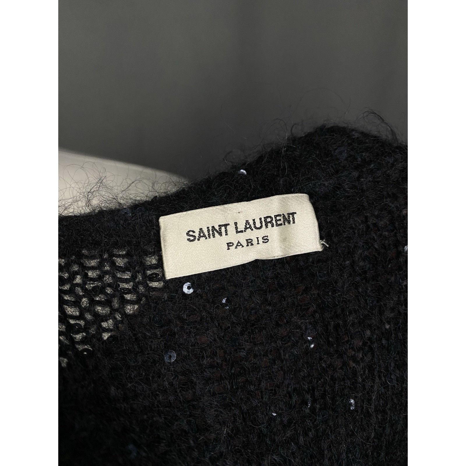 Saint Laurent Paris Saint Laurent RECENT Black Wool Oversized Glitter Knitted Cr Size M / US 6-8 / IT 42-44 - 10 Thumbnail