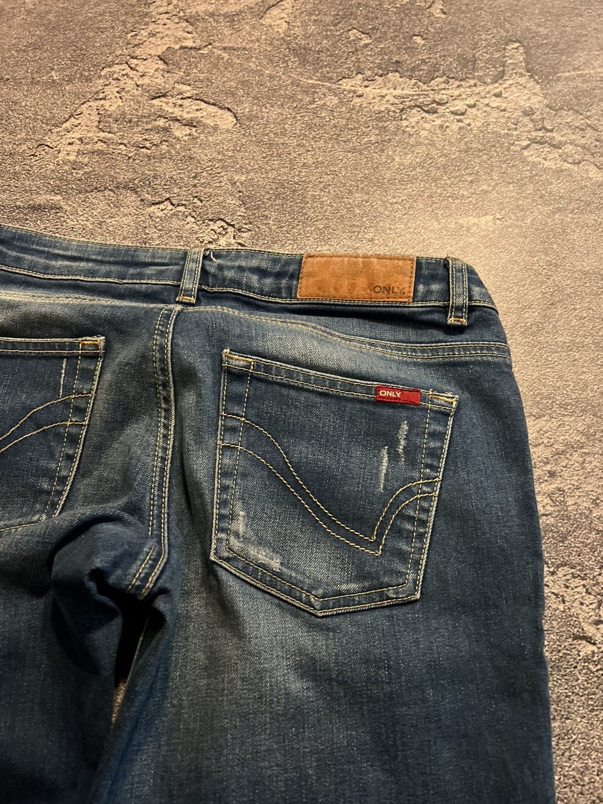 Japanese Brand Archive Slim Glamour Jeans / Heavy Blue White Drip 90s Size US 34 / EU 50 - 5 Thumbnail