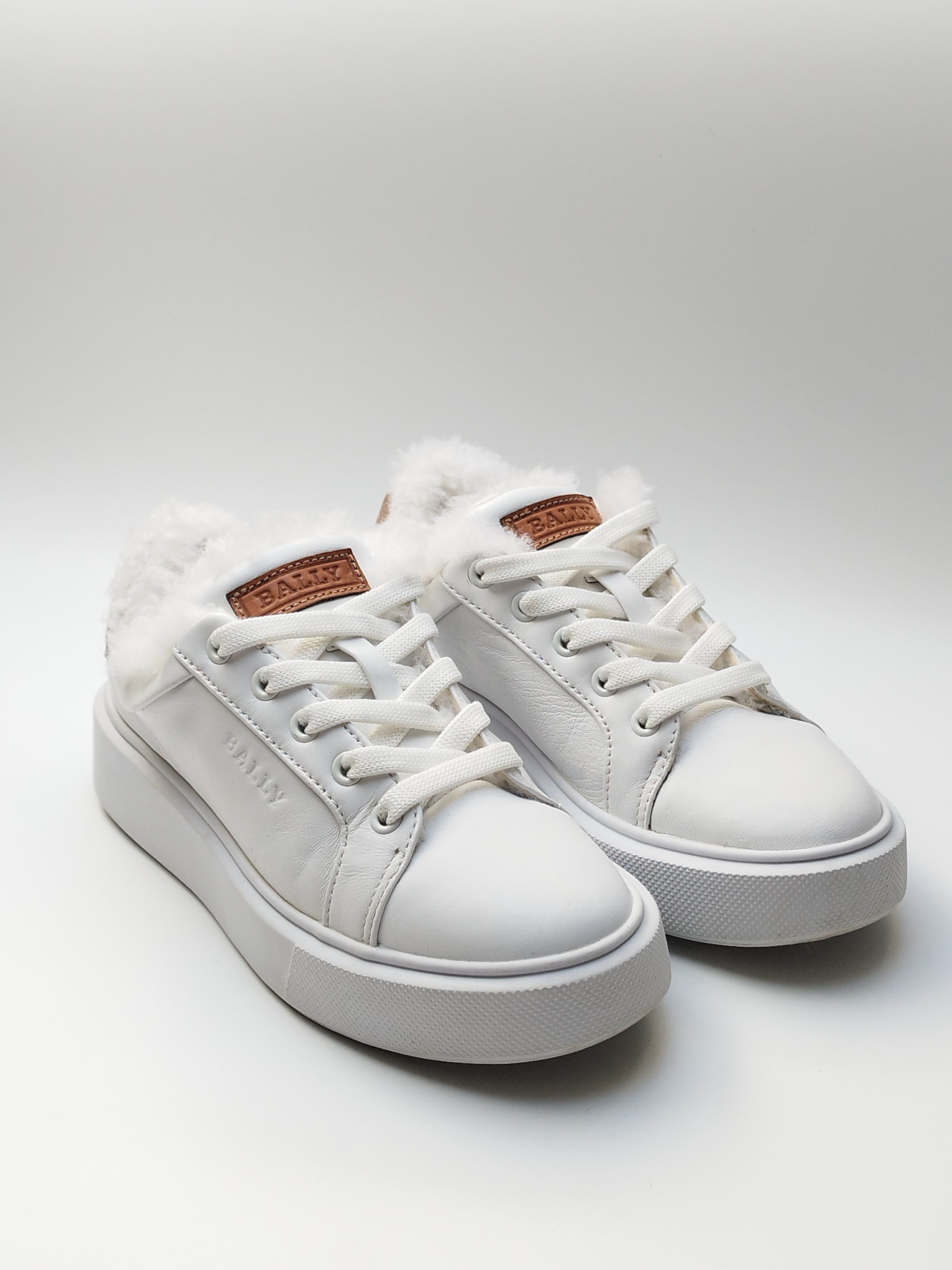 Bally Bally leather Trainers faux fur white beige Size US 6 / IT 36 - 3 Thumbnail