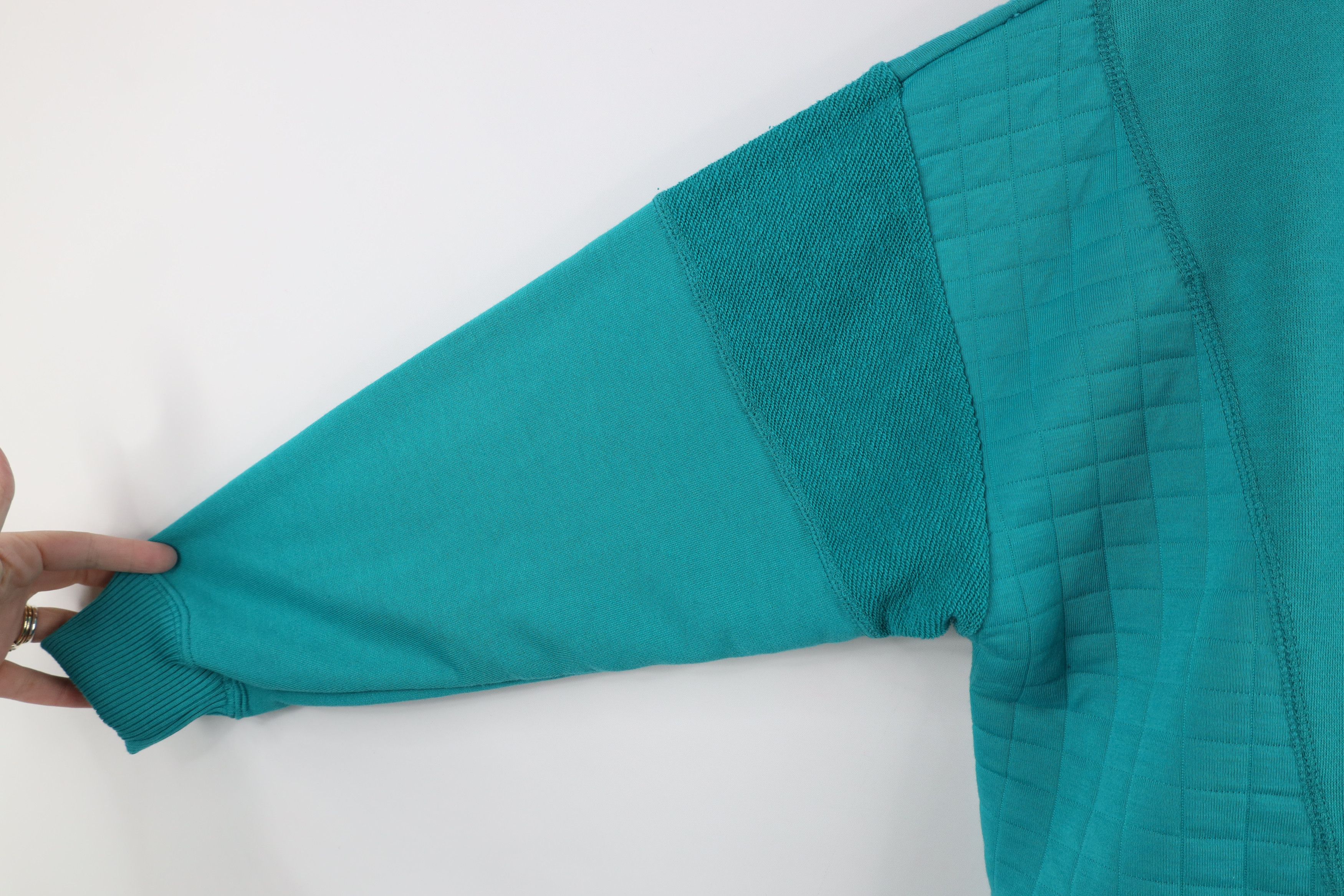 Vintage Deadstock Vintage 90s Streetwear Crewneck Sweatshirt Teal Size L / US 10 / IT 46 - 8 Thumbnail