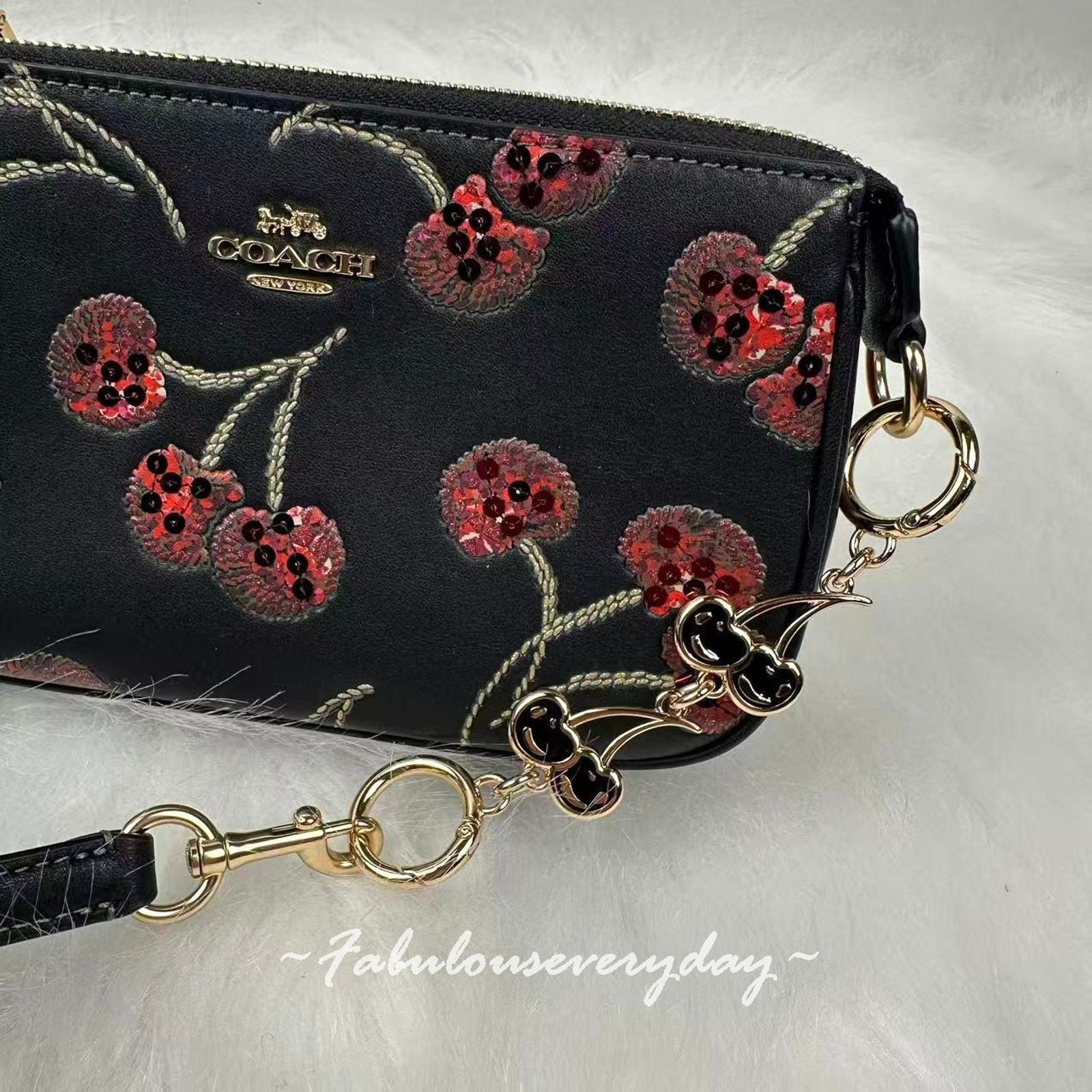 Coach Coach Nolita 19 With Cherry Print In Leather/Gold/Black Size ONE SIZE - 5 Thumbnail