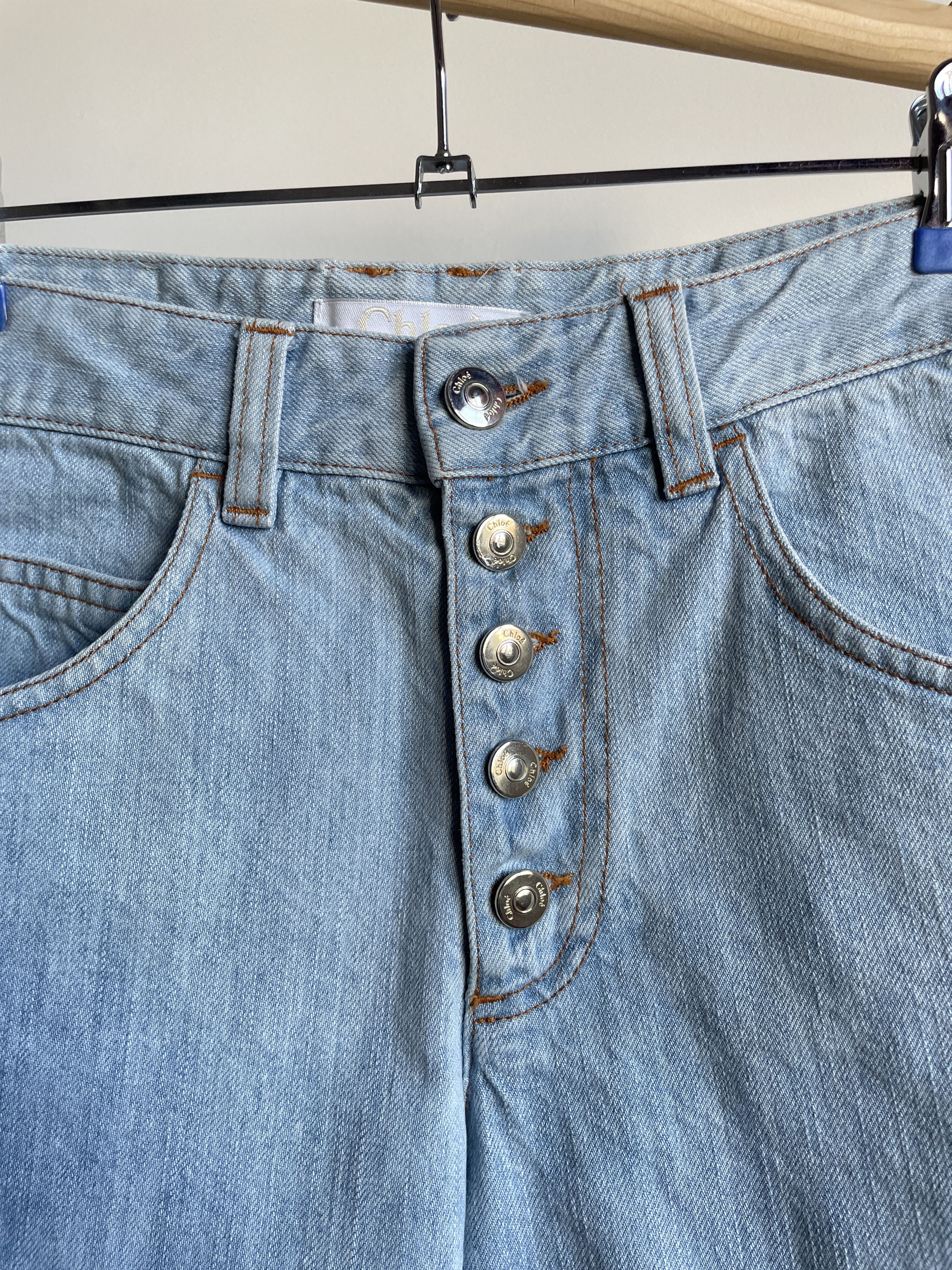 Chloe Chloe Bleu Delave Womens Denim Bermuda Shorts Size EUR 34 Size 24" / US 00 / IT 34 - 4 Thumbnail