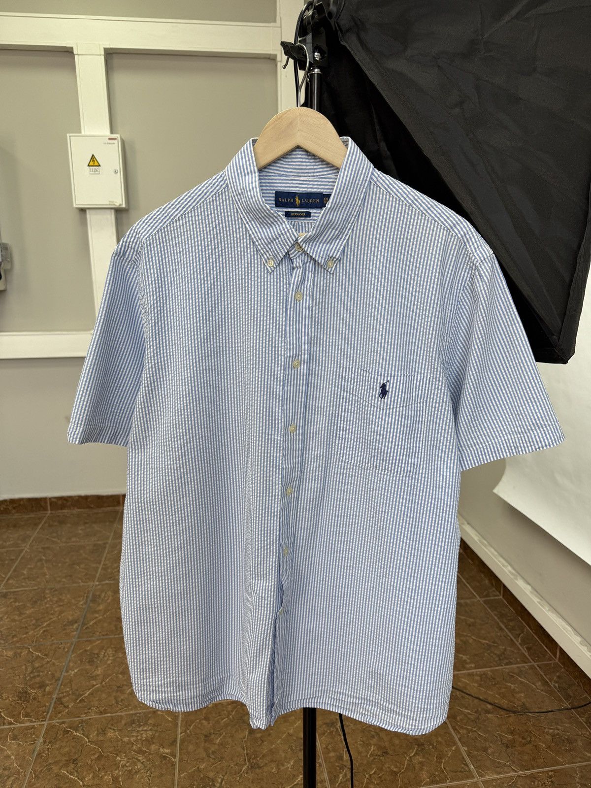 Polo Ralph Lauren 🌺 Vintage Y2K Ralph Lauren Seersucker Shirt Rare Retro Hype Size US XXL / EU 58 / 5 - 1 Thumbnail