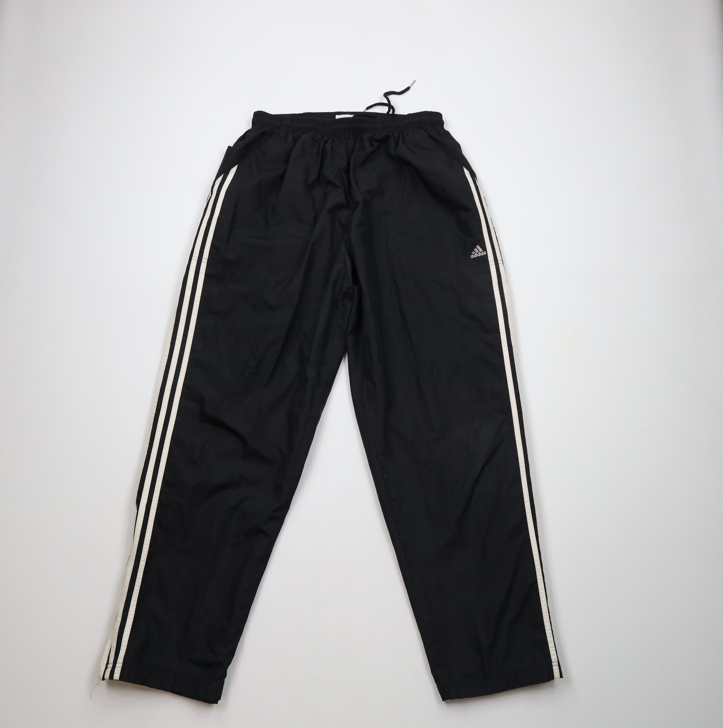 Adidas × Vintage Vintage Adidas Striped Lined Windbreaker Pants Black Size US 38 / EU 54 - 1 Thumbnail