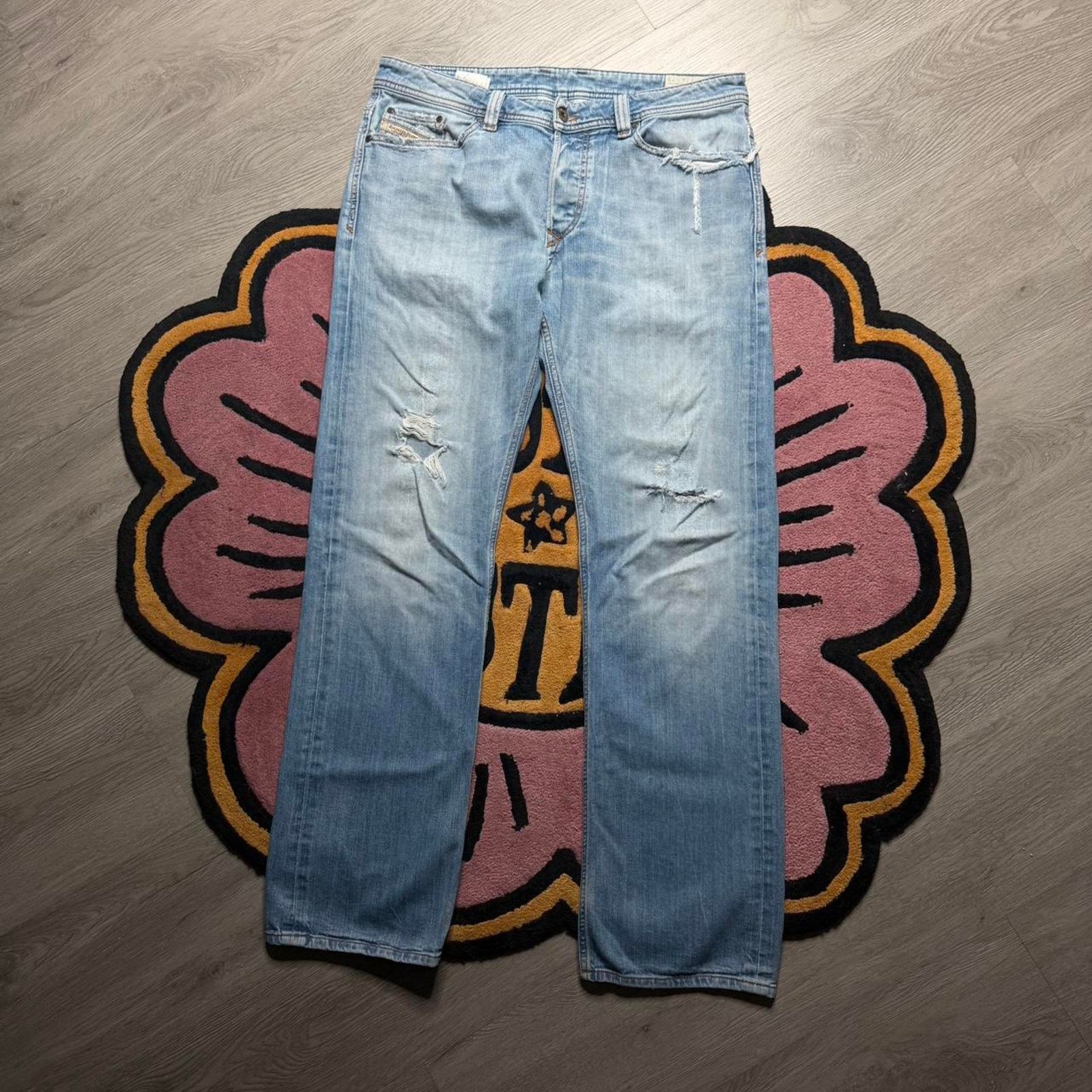 Diesel Industry Viker Regular Straight Distressed Denim Jean