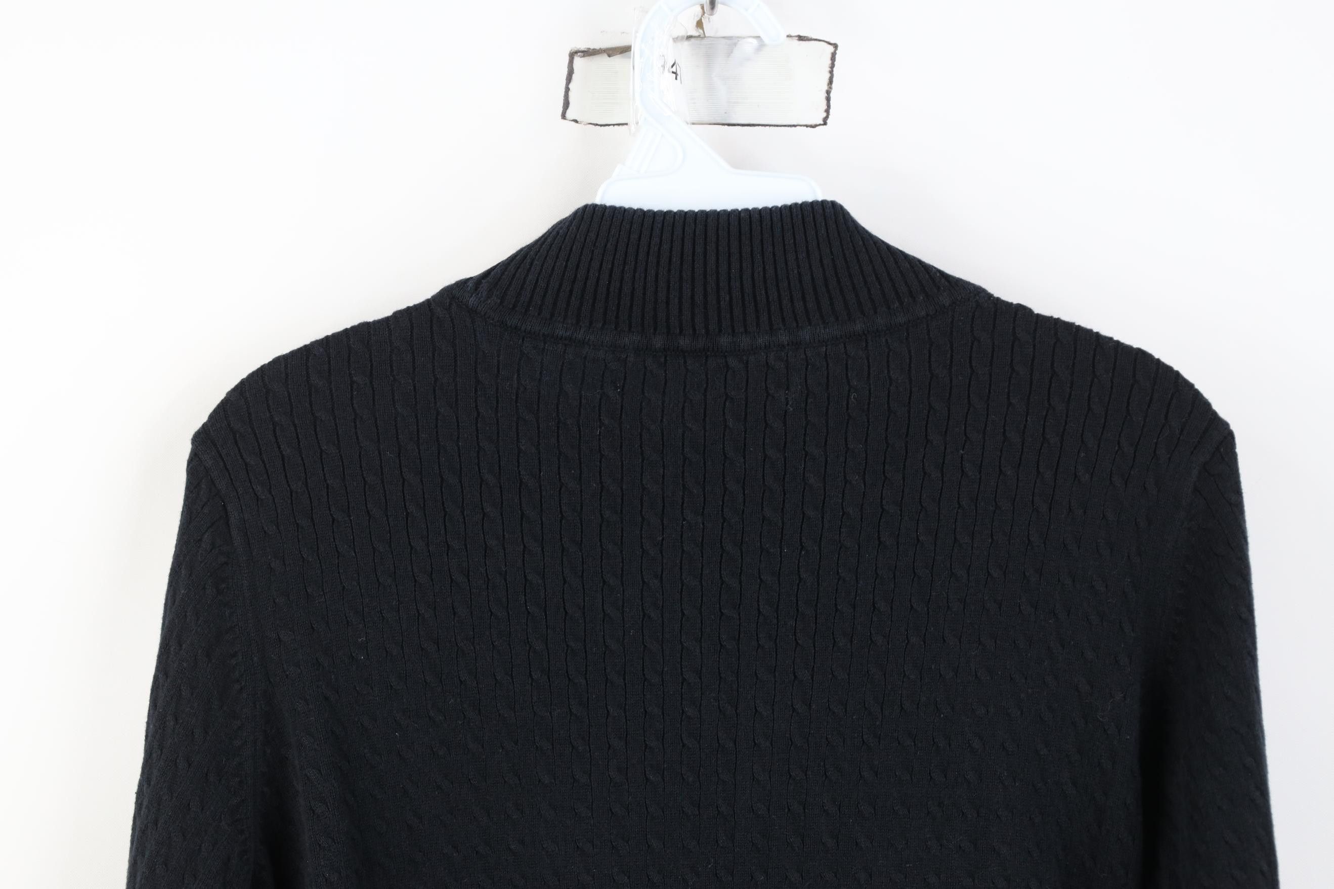 Vintage Vintage 90s Streetwear Cable Knit Mock Neck Sweater Black Size M / US 6-8 / IT 42-44 - 8 Thumbnail