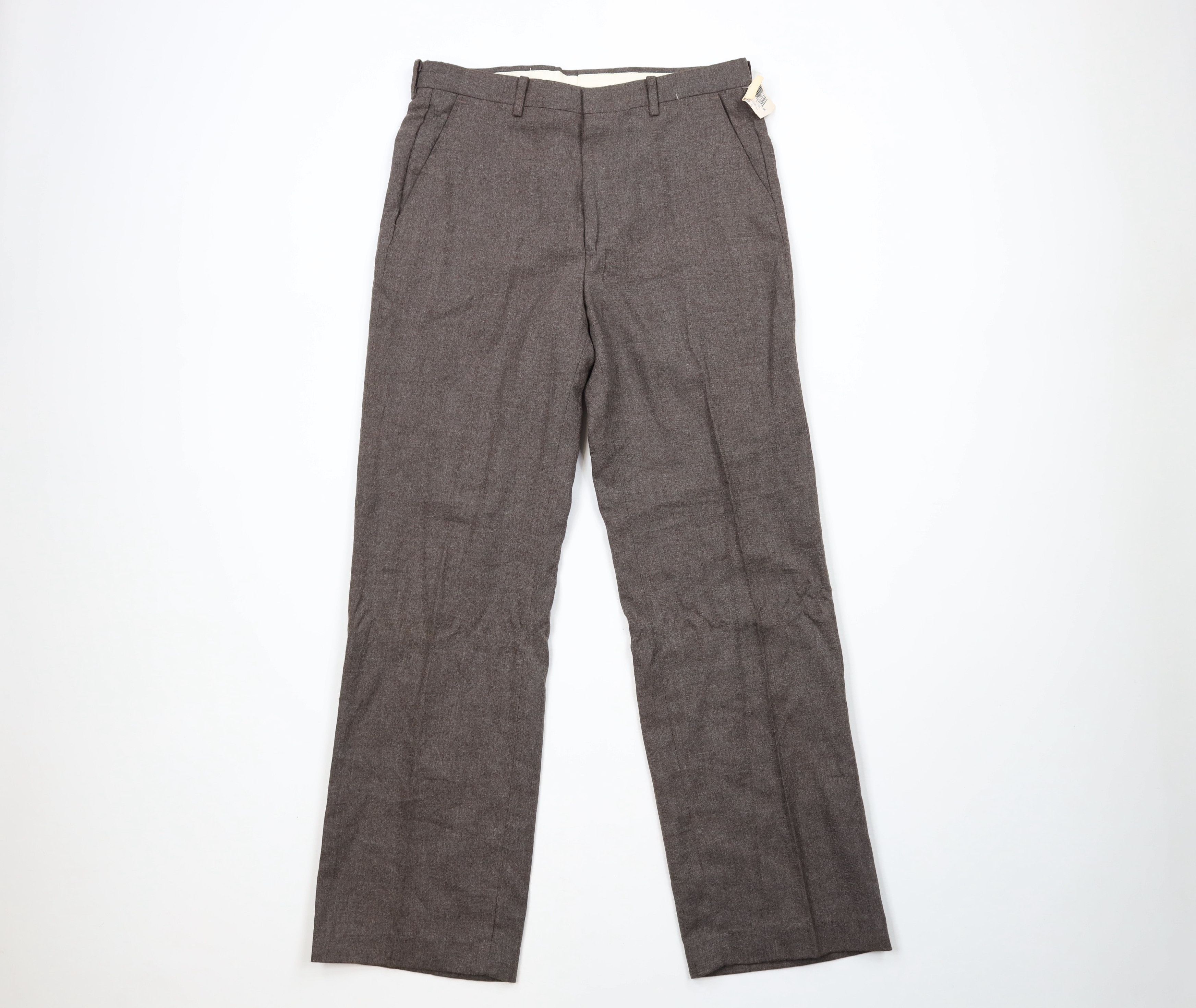 Deadstock Vintage 70s Streetwear Flared Chino Pants Brown