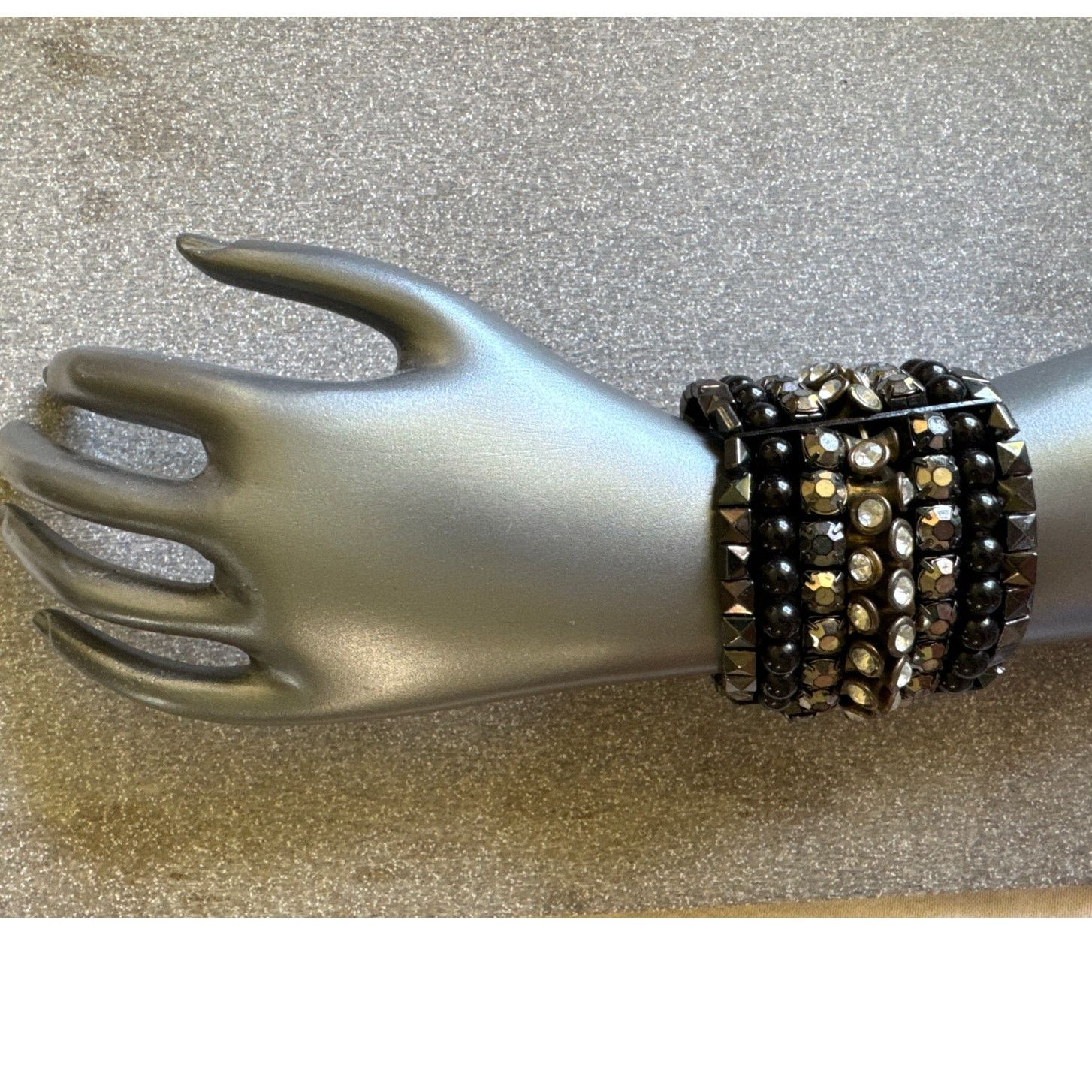 Other Rhinestones, Black Pearls & Stones, Pyramid Beads Bracelet Size ONE SIZE - 2 Thumbnail