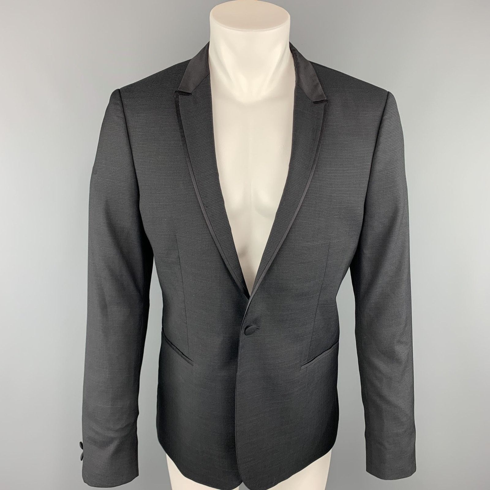 The Kooples THE KOOPLES Black Wool Peak Lapel Sport Coat 42 Size 42R - 1 Thumbnail